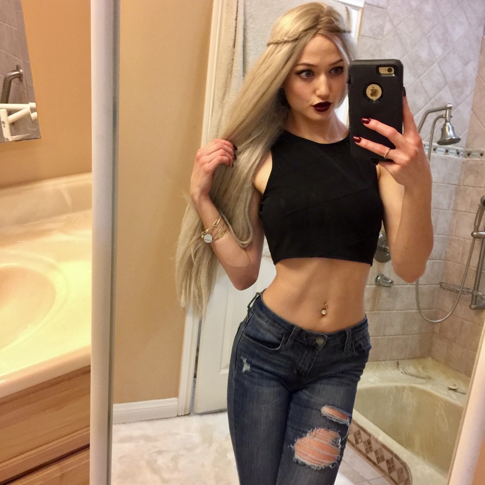 ANGL BLACK SEXY CROP TOP LIKE NEW NEVER WORN